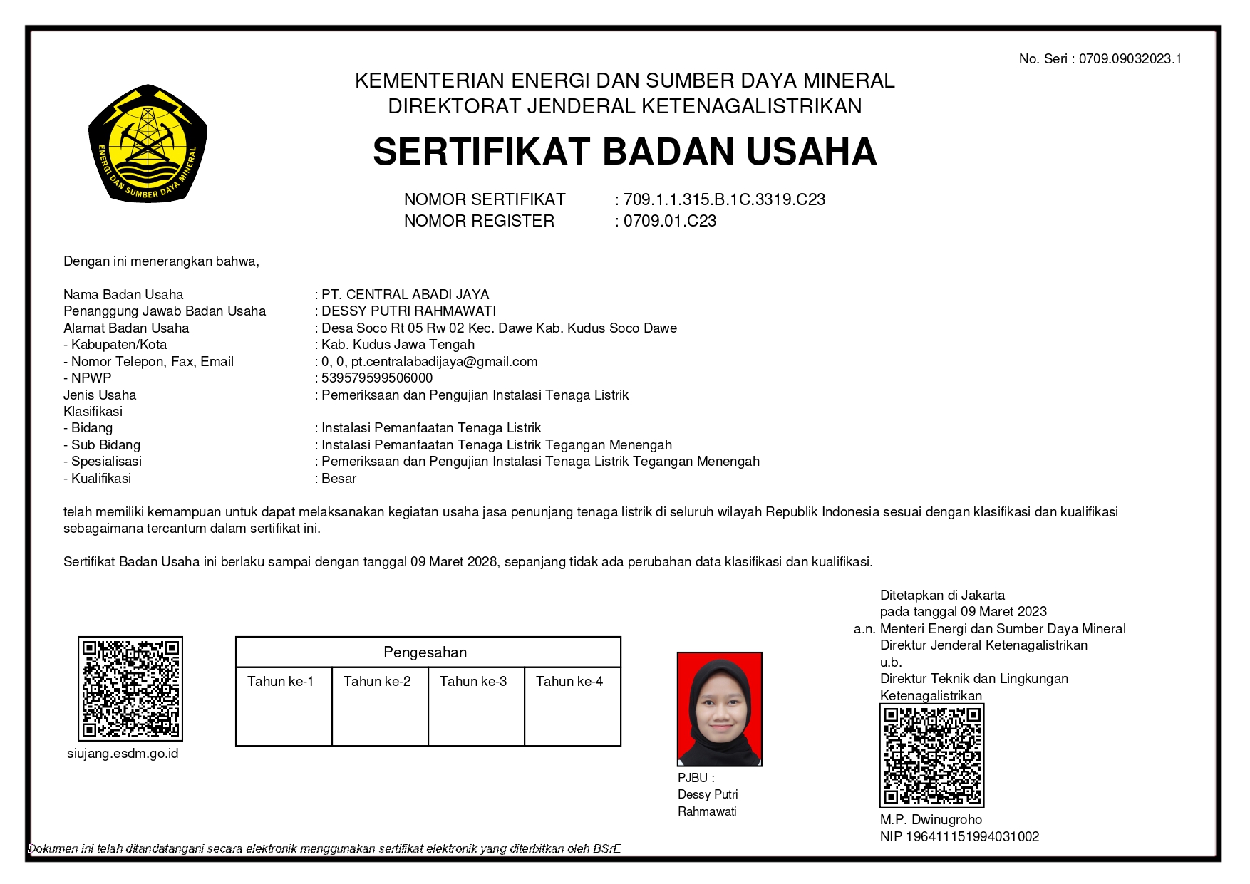 Sertifikat Perusahaan